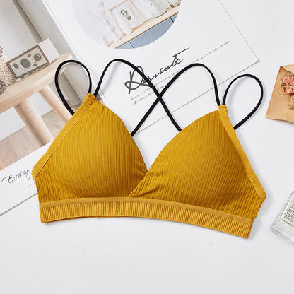 Threaded Hollow Beauty Back Cross Strap Tube Top