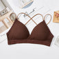 Threaded Hollow Beauty Back Cross Strap Tube Top