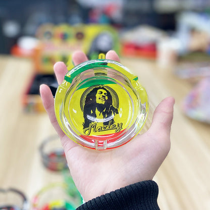 New Product BOB MARLEY Glass Ashtray, Creative Personality, Indigenous Ashtray, Cartoon Ashtray, Smoking Accessories