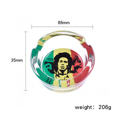 New Product BOB MARLEY Glass Ashtray, Creative Personality, Indigenous Ashtray, Cartoon Ashtray, Smoking Accessories