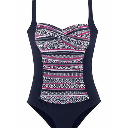 Polk Dot Plus-Size European One-Piece Swimsuit