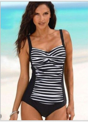 Polk Dot Plus-Size European One-Piece Swimsuit