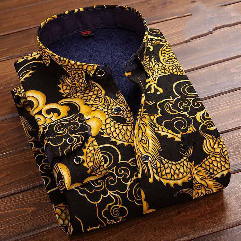 Padded Warm Winter Long-sleeved Lapel Shirt