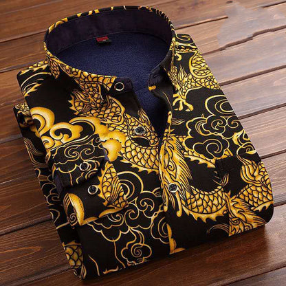 Padded Warm Winter Long-sleeved Lapel Shirt