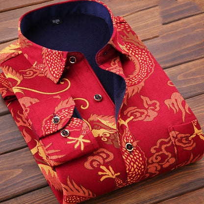 Padded Warm Winter Long-sleeved Lapel Shirt