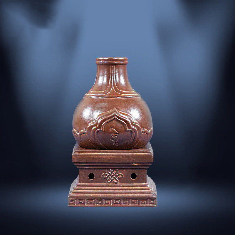 Tibet Retro Copper Alloy Smoke Supply Furnace Tibetan Tower Relief Incense Burner