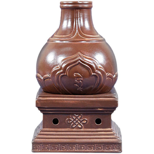 Tibet Retro Copper Alloy Smoke Supply Furnace Tibetan Tower Relief Incense Burner