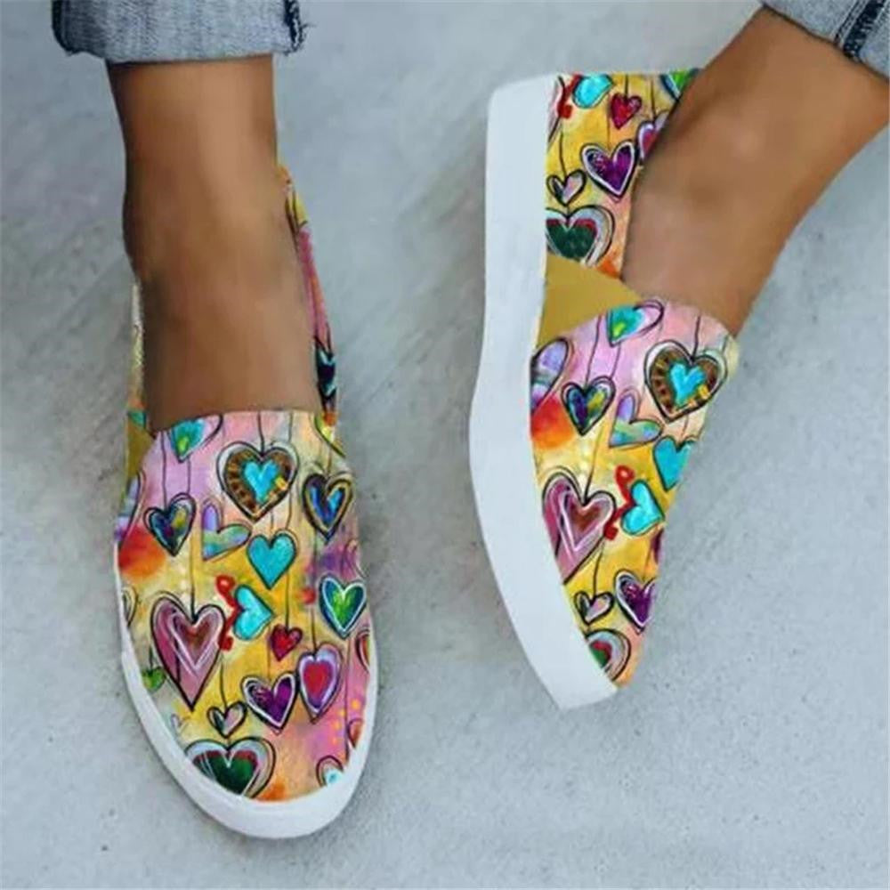 Large Size Women's Shoes Snake Skin Stitching Printed Flat Canvas Shoes Women - FLIPSTYLEZLLC