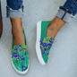 Large Size Women's Shoes Snake Skin Stitching Printed Flat Canvas Shoes Women - FLIPSTYLEZLLC