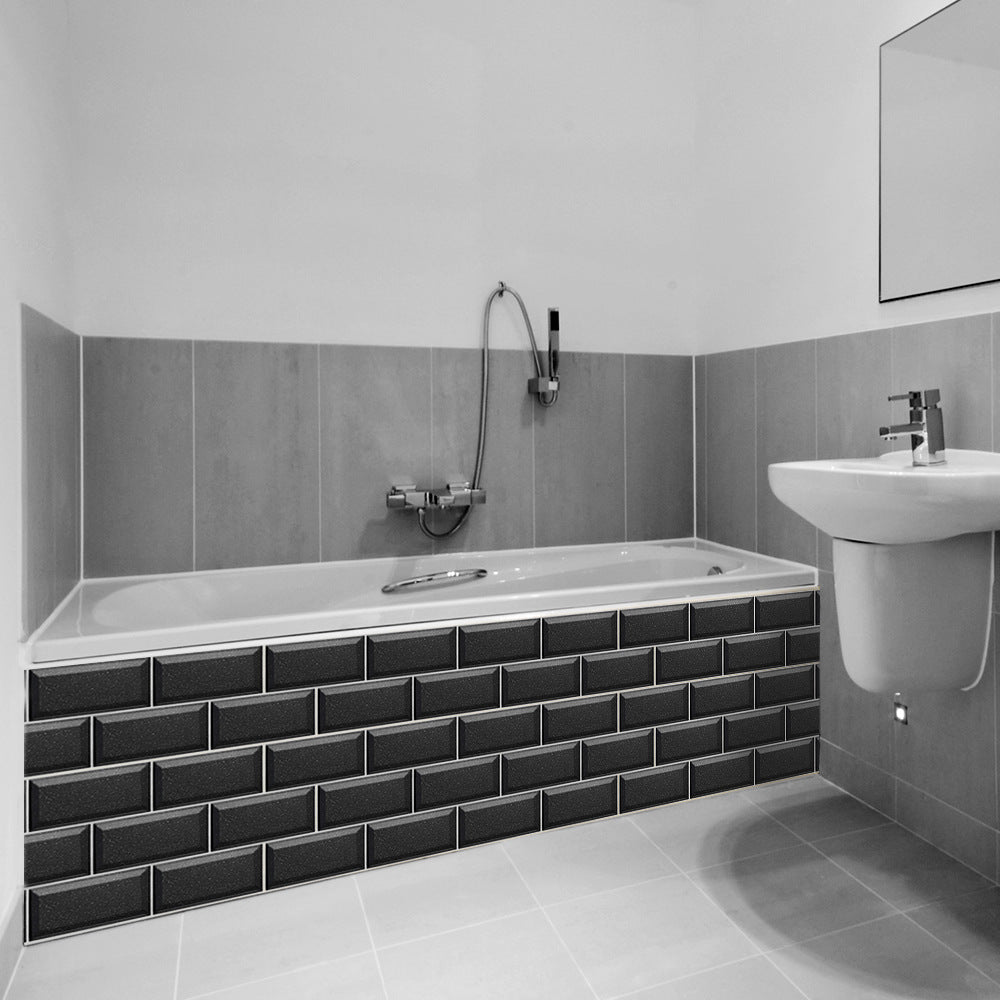 Funlife New Product American Black Terrazzo Tile Sticker Long Brick Wall Sticker Waterproof And High Temperature Resistant UB005