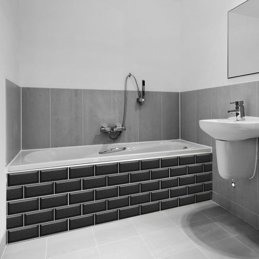 Funlife New Product American Black Terrazzo Tile Sticker Long Brick Wall Sticker Waterproof And High Temperature Resistant UB005