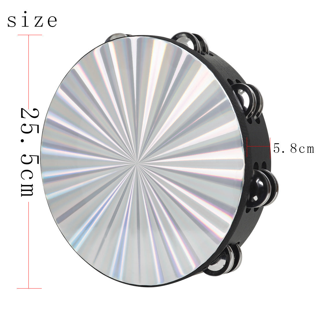 Laser Double-row Hand Tambourine Hand Drumming Orff Instruments Dance Performance Tambourine Early Childhood Primary School Music Teaching Aids