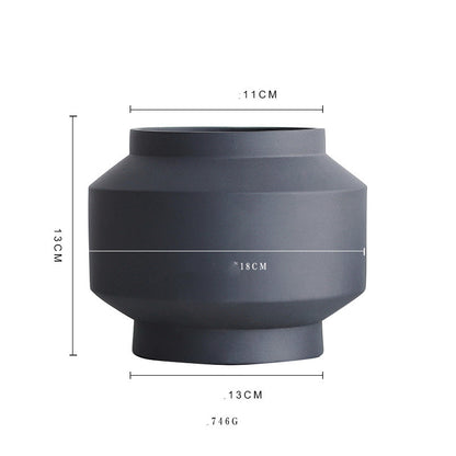 Carved Geometric Vase Frosted Decorative Ornaments Flowerware Ceramic Ware