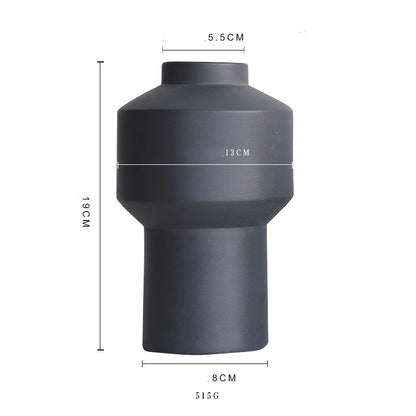 Carved Geometric Vase Frosted Decorative Ornaments Flowerware Ceramic Ware