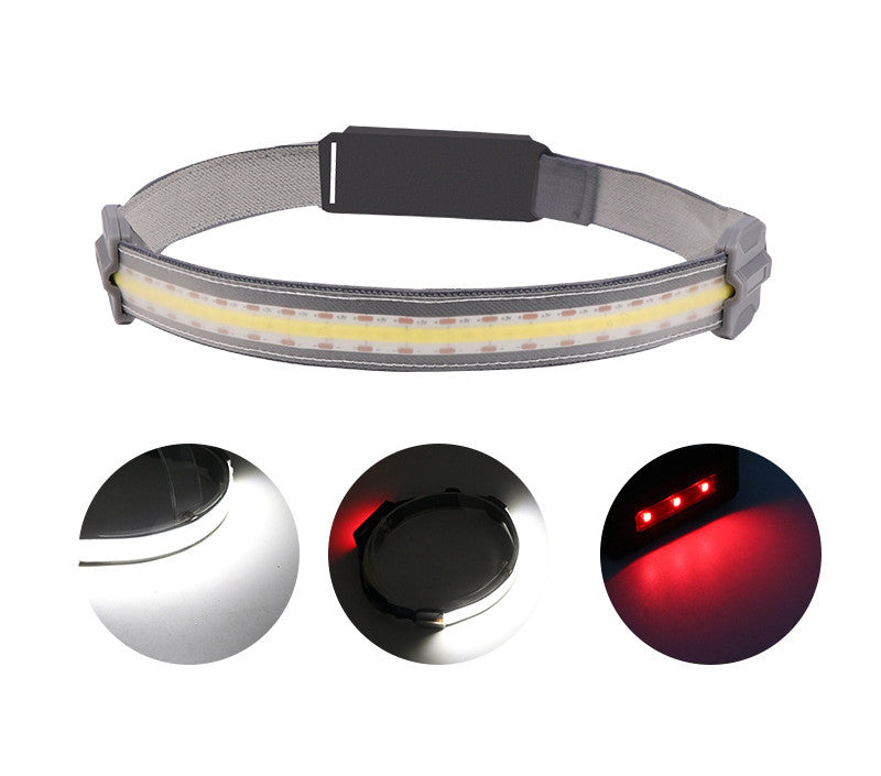 COB LED Red Light Headlight Portable Headlight Red Light Warning Strong Light Headlight