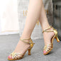Latin Dance Shoes Women Adult Dance Shoes Ladies Mid-high Heel Soft Sole Dance Shoes - FLIPSTYLEZLLC