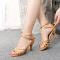 Latin Dance Shoes Women Adult Dance Shoes Ladies Mid-high Heel Soft Sole Dance Shoes - FLIPSTYLEZLLC