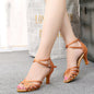 Latin Dance Shoes Women Adult Dance Shoes Ladies Mid-high Heel Soft Sole Dance Shoes - FLIPSTYLEZLLC