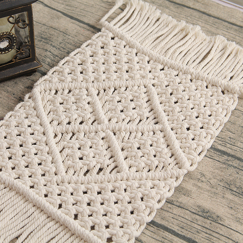 Nordic Woven Table Runner Hand-woven Table Blanket Wedding Banquet Decoration Tablecloth Eco-friendly Cotton Rope