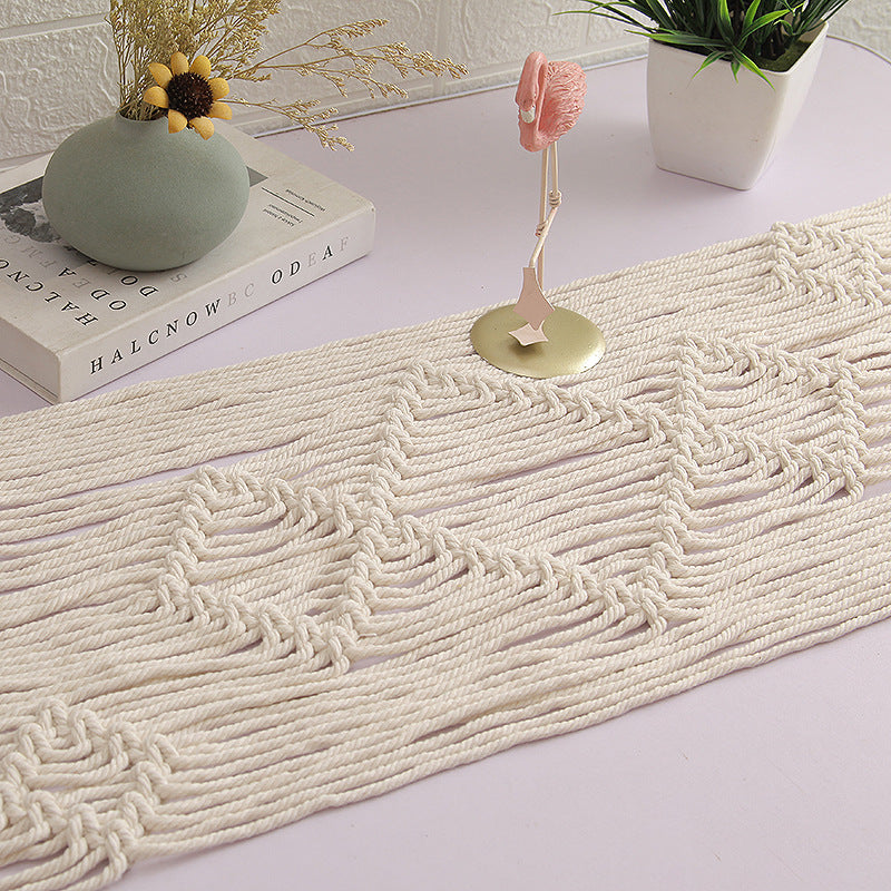 Nordic Woven Table Runner Hand-woven Table Blanket Wedding Banquet Decoration Tablecloth Eco-friendly Cotton Rope