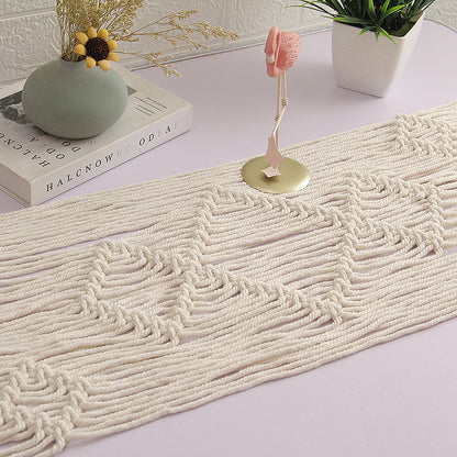 Nordic Woven Table Runner Hand-woven Table Blanket Wedding Banquet Decoration Tablecloth Eco-friendly Cotton Rope