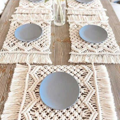 Nordic Woven Table Runner Hand-woven Table Blanket Wedding Banquet Decoration Tablecloth Eco-friendly Cotton Rope