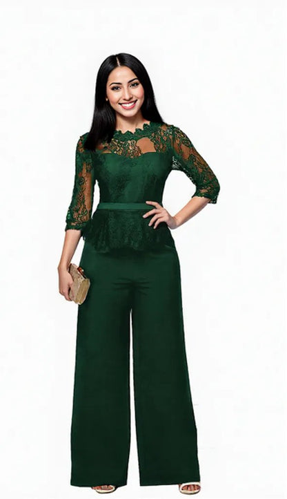 Sexy Summer Burgundy Lace Jumpsuit Women's fashion