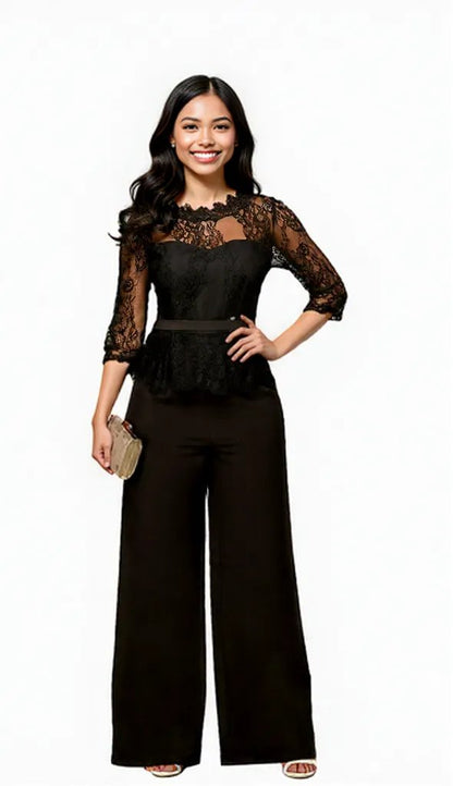 Sexy Summer Burgundy Lace Jumpsuit Women's fashion