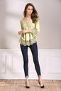 Ladies' New Product Lace Stitching Cotton Fashion Casual Women's Blouse