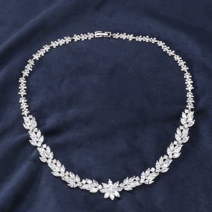 New Product, Simple Style, Exquisite Flower, Water Drop Zircon, Women's Necklace