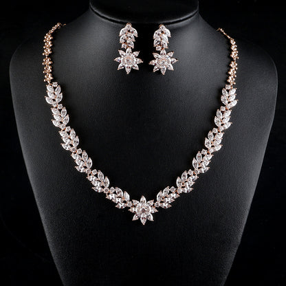 New Product, Simple Style, Exquisite Flower, Water Drop Zircon, Women's Necklace