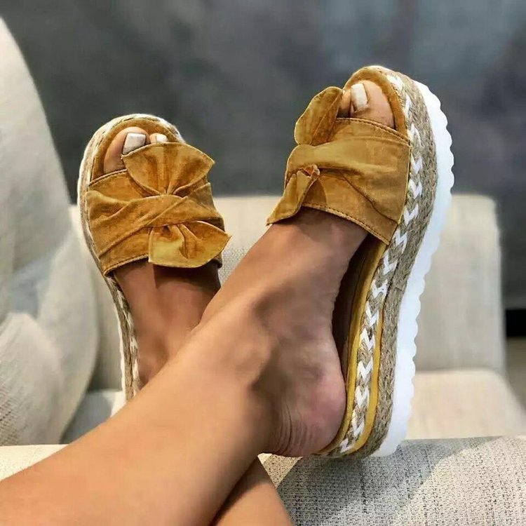 Women Bow Slippers Platform Sandals Shoes Summer - FLIPSTYLEZLLC