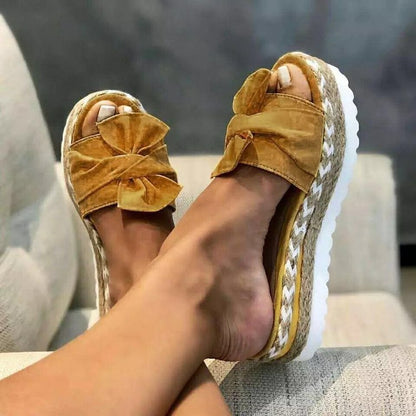 Women Bow Slippers Platform Sandals Shoes Summer - FLIPSTYLEZLLC