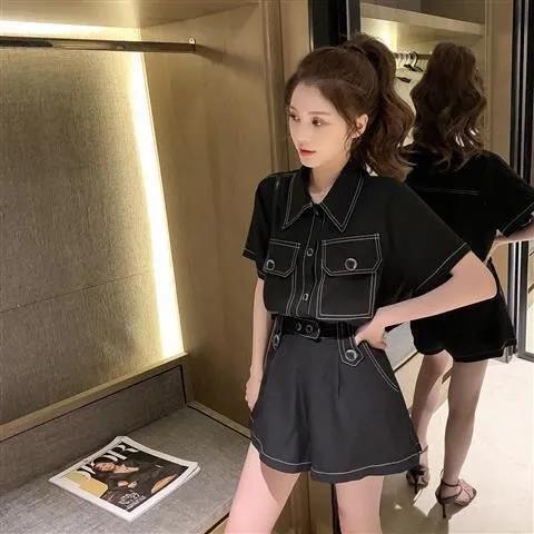 Waist Was Thin, Tall And Western Style Wide-leg Shorts Two-piece Summer