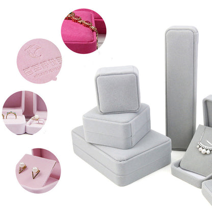 Jewelry Box Rounded Flannel Ring Pendant Bracelet Necklace Storage Packaging Gift Box Single Ring