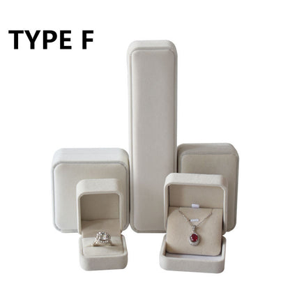 Jewelry Box Rounded Flannel Ring Pendant Bracelet Necklace Storage Packaging Gift Box Single Ring