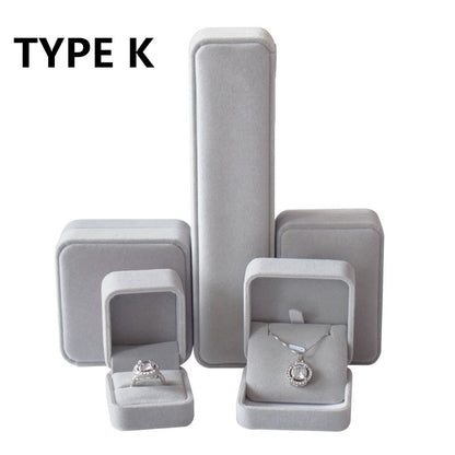 Jewelry Box Rounded Flannel Ring Pendant Bracelet Necklace Storage Packaging Gift Box Single Ring