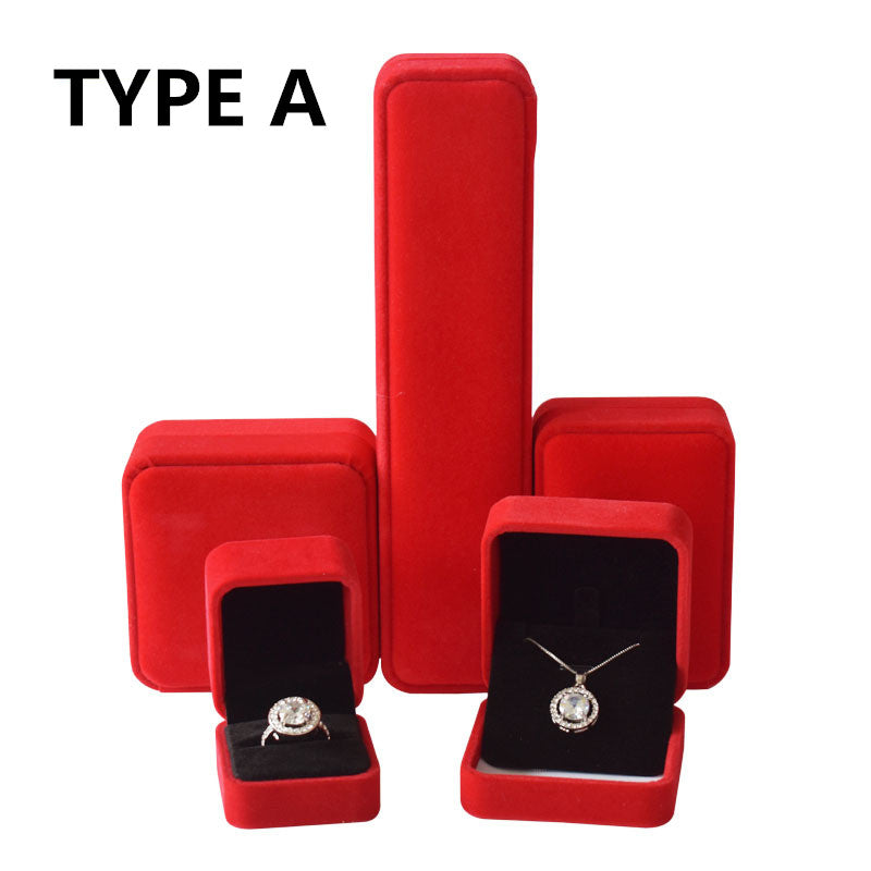 Jewelry Box Rounded Flannel Ring Pendant Bracelet Necklace Storage Packaging Gift Box Single Ring