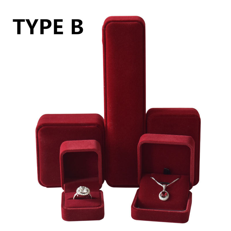 Jewelry Box Rounded Flannel Ring Pendant Bracelet Necklace Storage Packaging Gift Box Single Ring