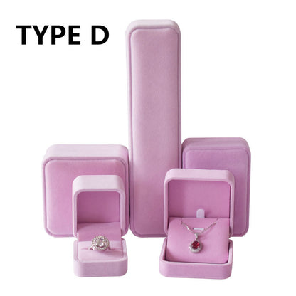Jewelry Box Rounded Flannel Ring Pendant Bracelet Necklace Storage Packaging Gift Box Single Ring