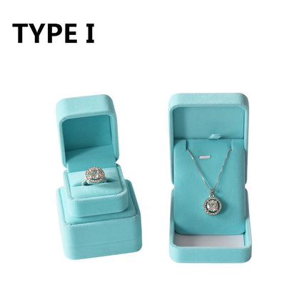 Jewelry Box Rounded Flannel Ring Pendant Bracelet Necklace Storage Packaging Gift Box Single Ring