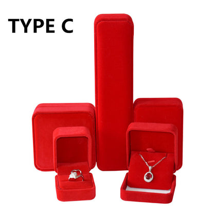 Jewelry Box Rounded Flannel Ring Pendant Bracelet Necklace Storage Packaging Gift Box Single Ring