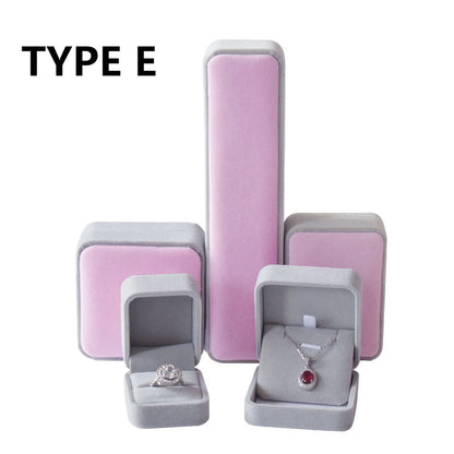 Jewelry Box Rounded Flannel Ring Pendant Bracelet Necklace Storage Packaging Gift Box Single Ring