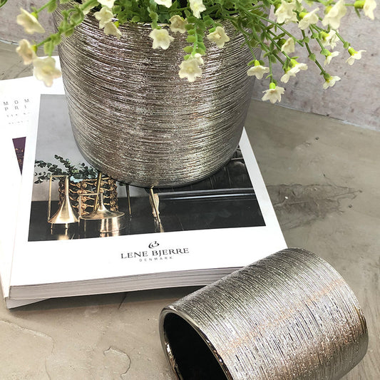 Nordic Sample Tube Ceramic Ceramic Flower Pot Light Luxury Ceramic Brushed Decoration Room Straight Color Vase