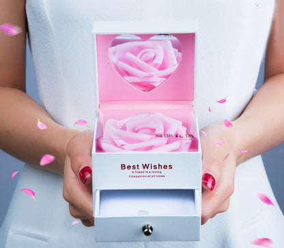 Creative Flip Jewelry Preserved Flower Gift Box Valentine'S Day Roses