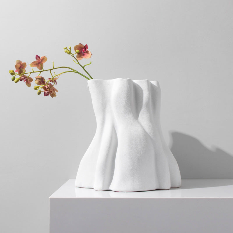 Model Room Living Room Entrance White Ceramic Biscuit Large Vase