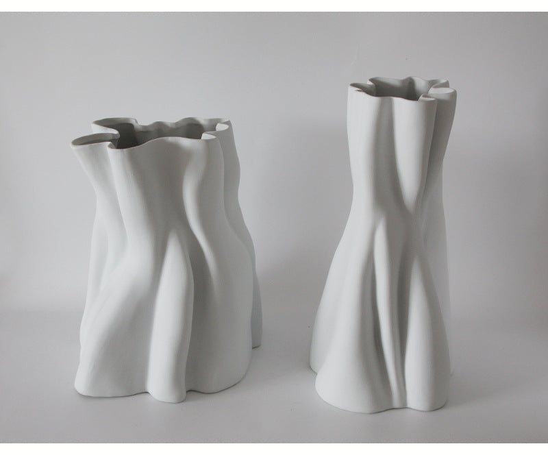 Model Room Living Room Entrance White Ceramic Biscuit Large Vase