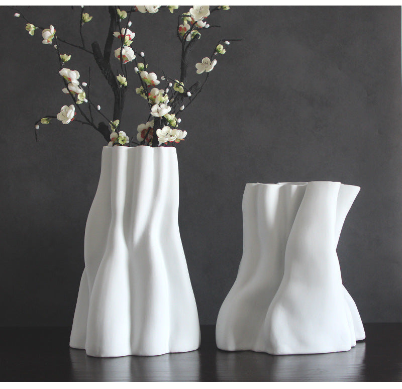 Model Room Living Room Entrance White Ceramic Biscuit Large Vase