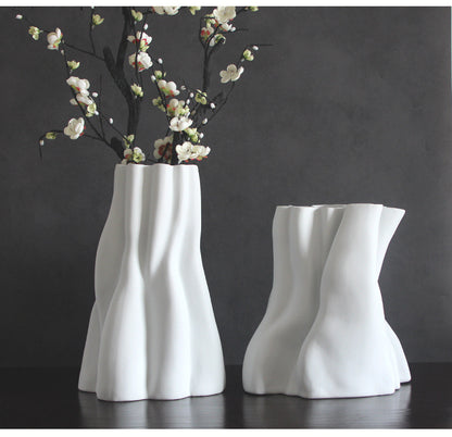 Model Room Living Room Entrance White Ceramic Biscuit Large Vase