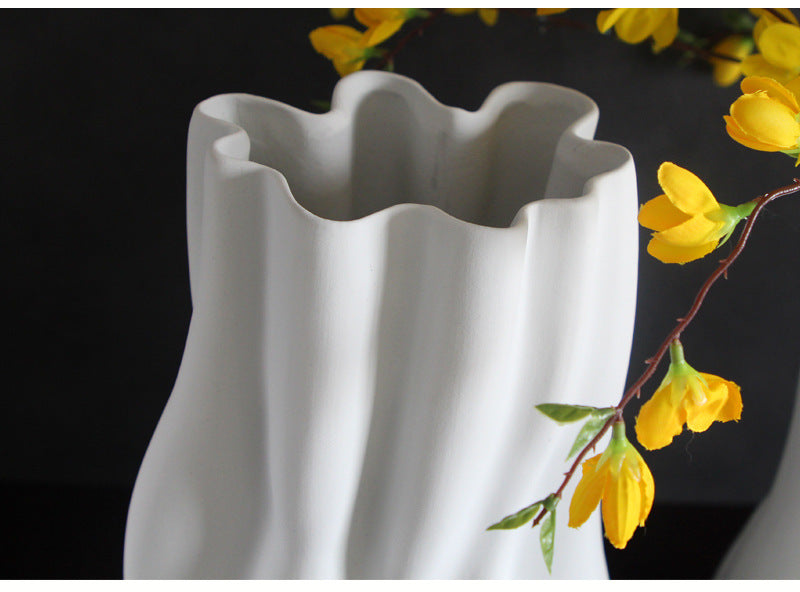 Model Room Living Room Entrance White Ceramic Biscuit Large Vase